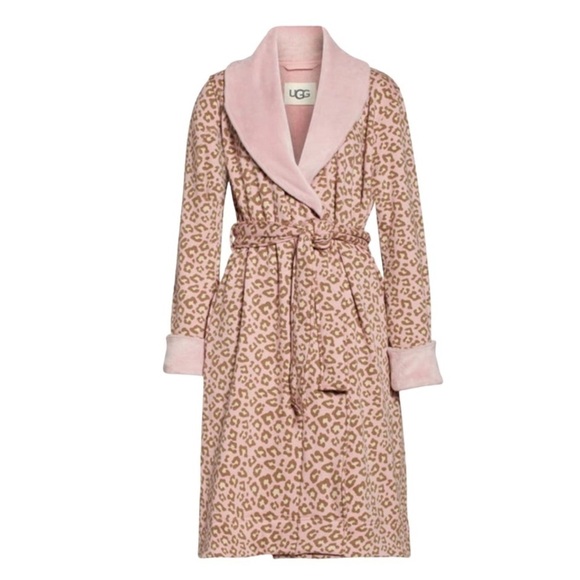 UGG Duffield II Double Knit Fleece Luxurious Pink Heather Robe - Picture 3 of 16